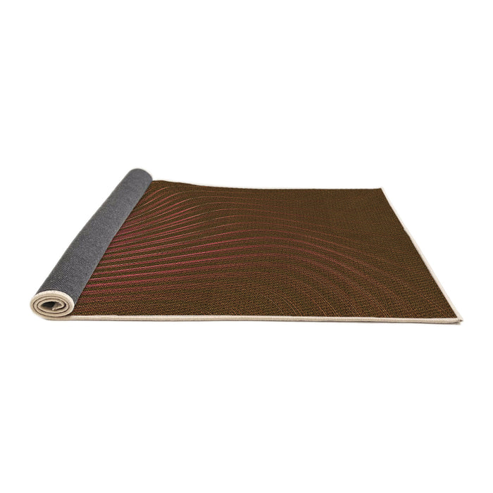 Thickness of Patterned Mahogany Brown Rug, pat1822org