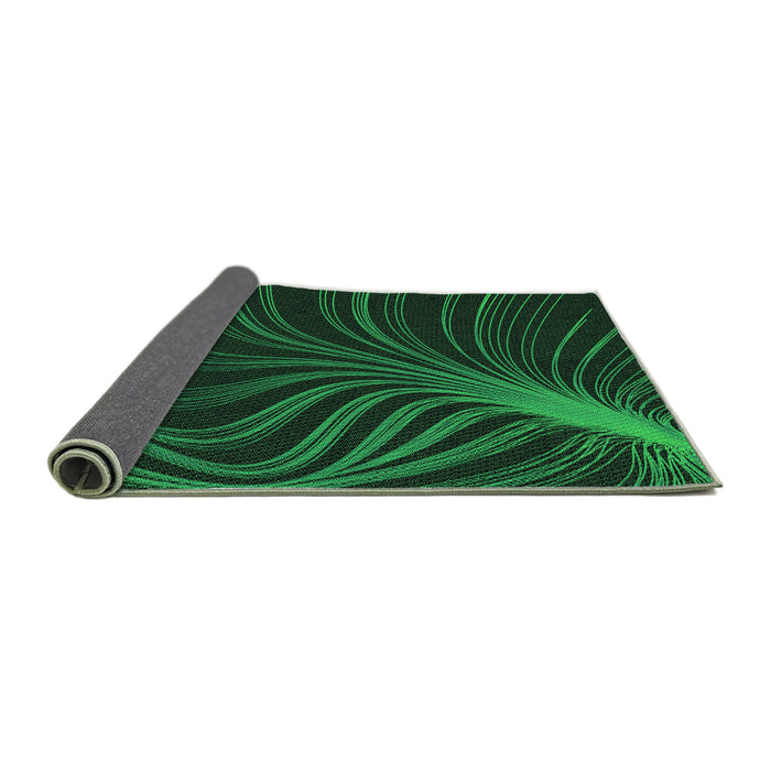 Thickness of Patterned Black Rug, pat1823grn