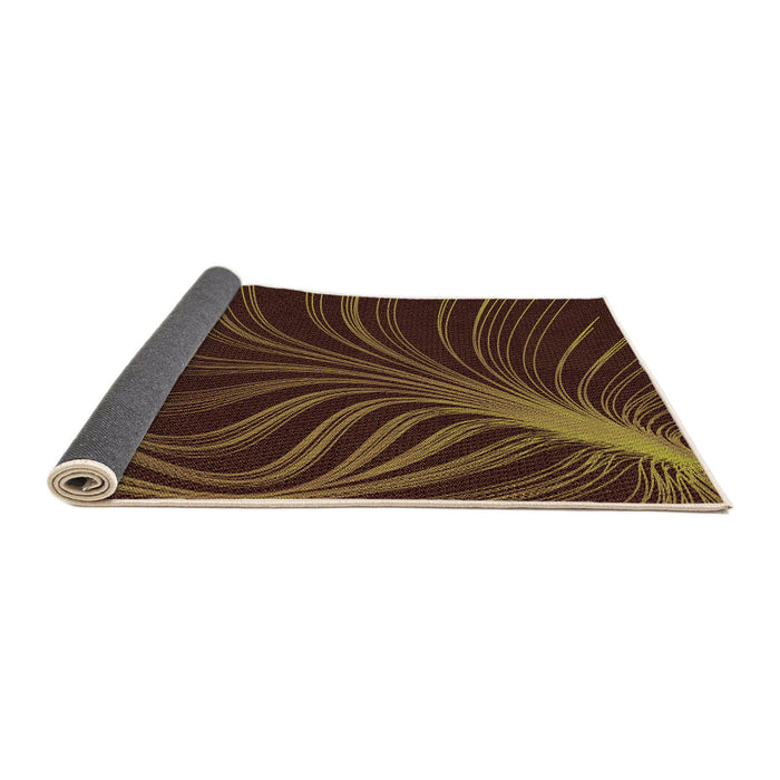 Thickness of Patterned Chocolate Brown Rug, pat1823org