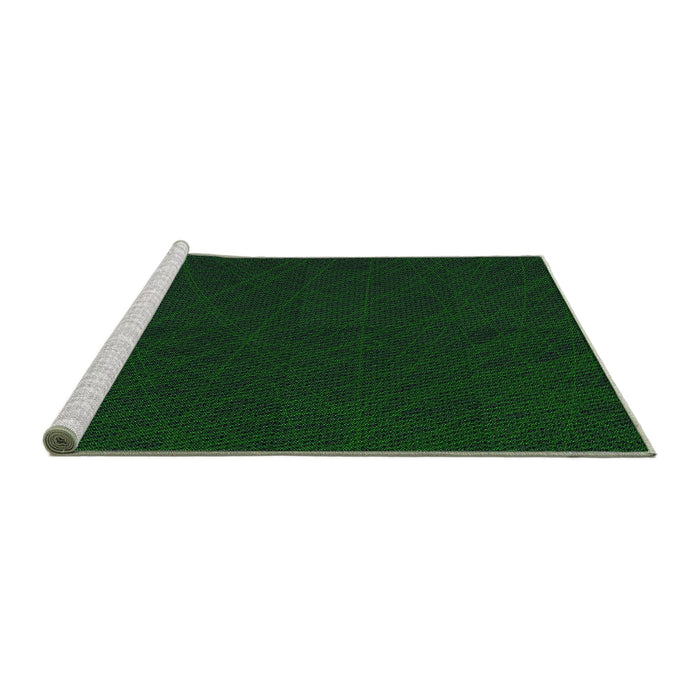 Sideview of Machine Washable Transitional Deep Emerald Green Rug, wshpat1824grn