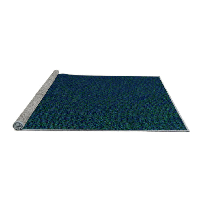 Sideview of Machine Washable Transitional Teal Green Rug, wshpat1824lblu