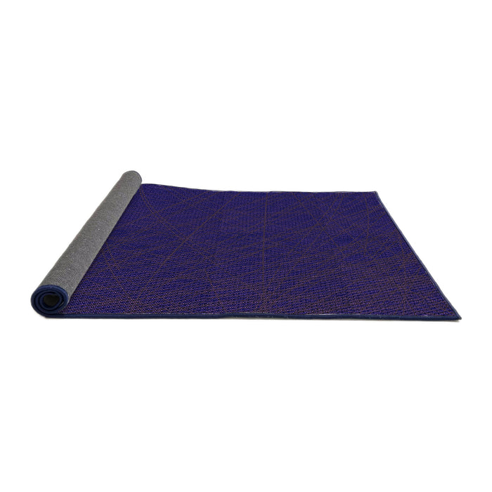 Thickness of Patterned Denim Dark Blue Rug, pat1824pur