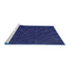 Sideview of Machine Washable Transitional Sapphire Blue Rug, wshpat1825blu