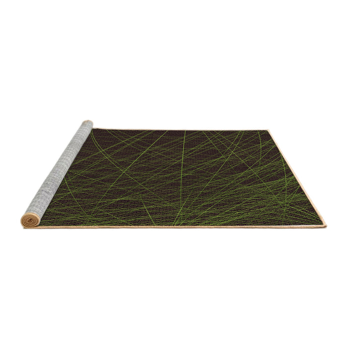 Sideview of Machine Washable Transitional Midnight Gray Rug, wshpat1825brn