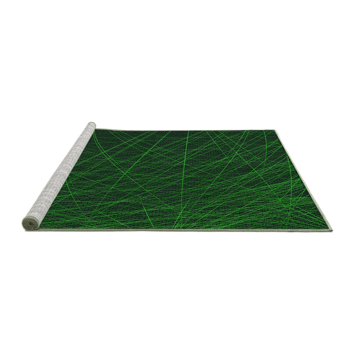 Sideview of Machine Washable Transitional Green Rug, wshpat1825grn