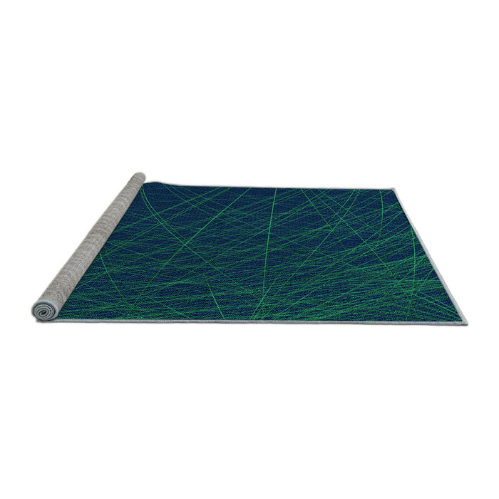 Sideview of Machine Washable Transitional Dark Cyan Green Rug, wshpat1825lblu