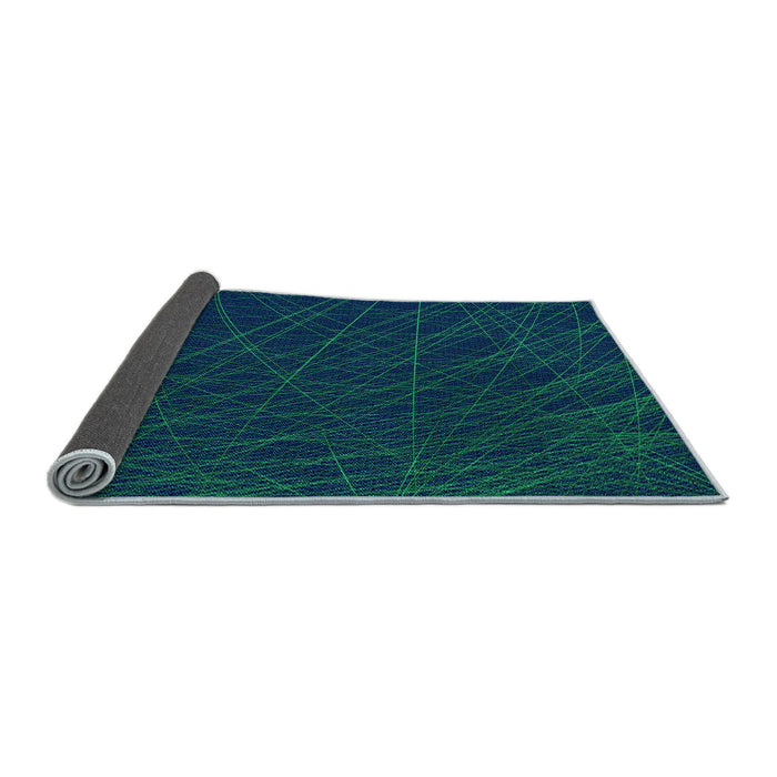 Thickness of Patterned Dark Cyan Green Rug, pat1825lblu