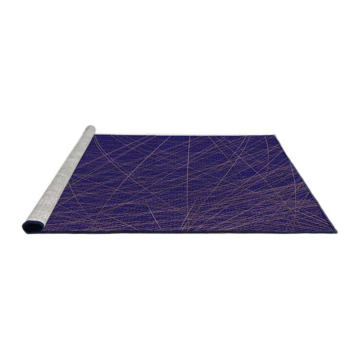 Sideview of Machine Washable Transitional Denim Dark Blue Rug, wshpat1825pur