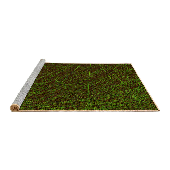 Sideview of Machine Washable Transitional Black Brown Rug, wshpat1825yw