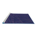 Sideview of Machine Washable Transitional Deep Periwinkle Purple Rug, wshpat1826blu