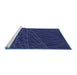 Sideview of Machine Washable Transitional Royal Blue Rug, wshpat1827blu