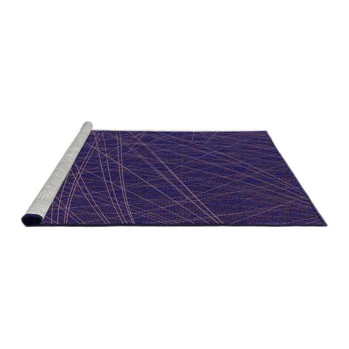 Sideview of Machine Washable Transitional Midnight Blue Rug, wshpat1827pur