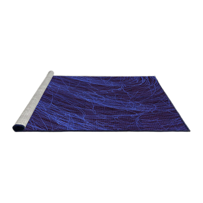 Sideview of Machine Washable Transitional Night Blue Rug, wshpat1828pur