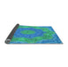 Thickness of Patterned Blue Rug, pat183lblu