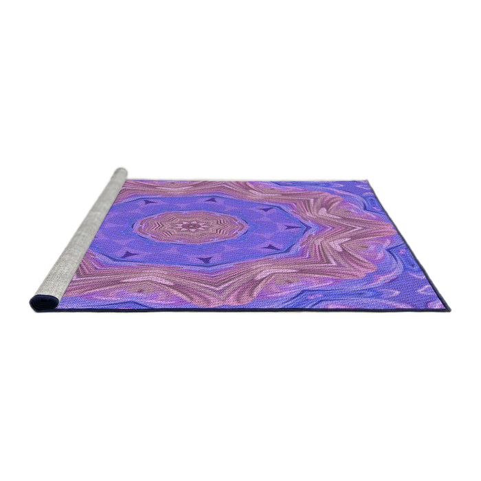 Sideview of Machine Washable Transitional Purple Rug, wshpat183pur