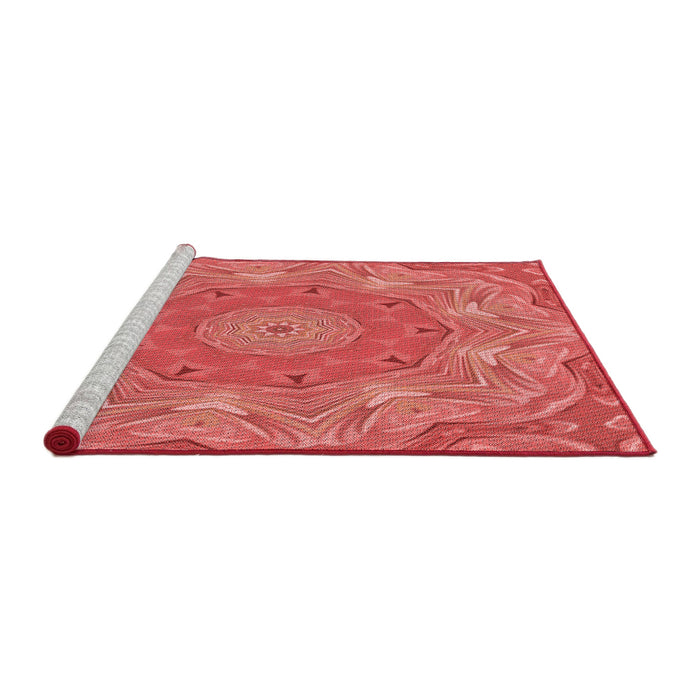 Sideview of Machine Washable Transitional Red Rug, wshpat183rd
