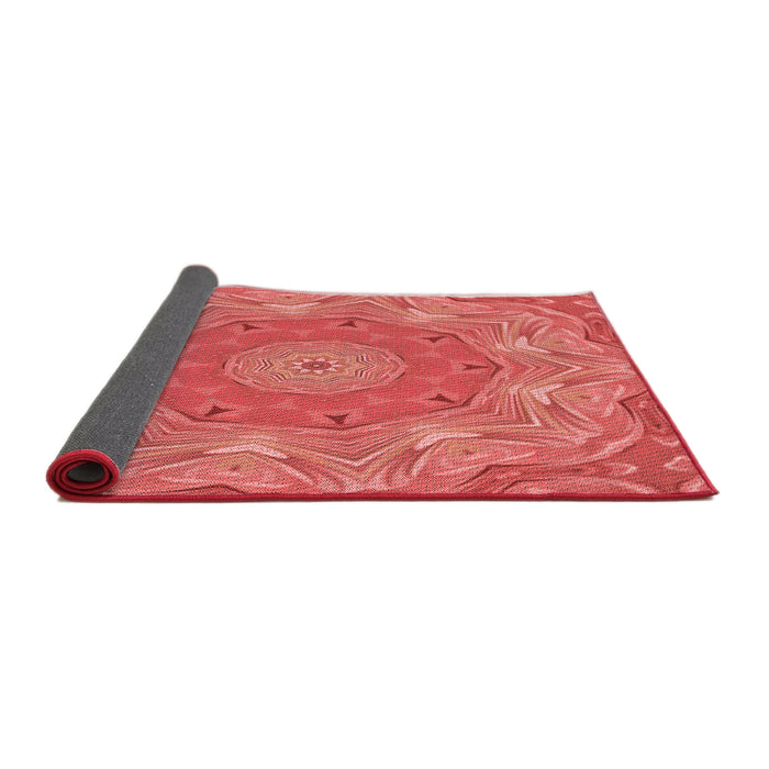Thickness of Patterned Red Rug, pat183rd