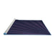 Sideview of Machine Washable Transitional Midnight Gray Rug, wshpat1830blu