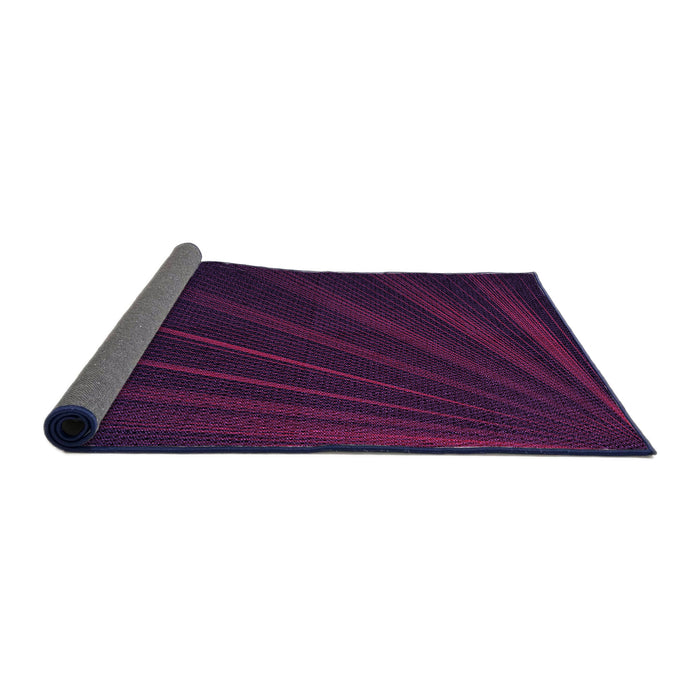 Thickness of Patterned Dark Magenta Purple Rug, pat1830pur