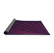 Thickness of Patterned Dark Magenta Purple Rug, pat1830pur
