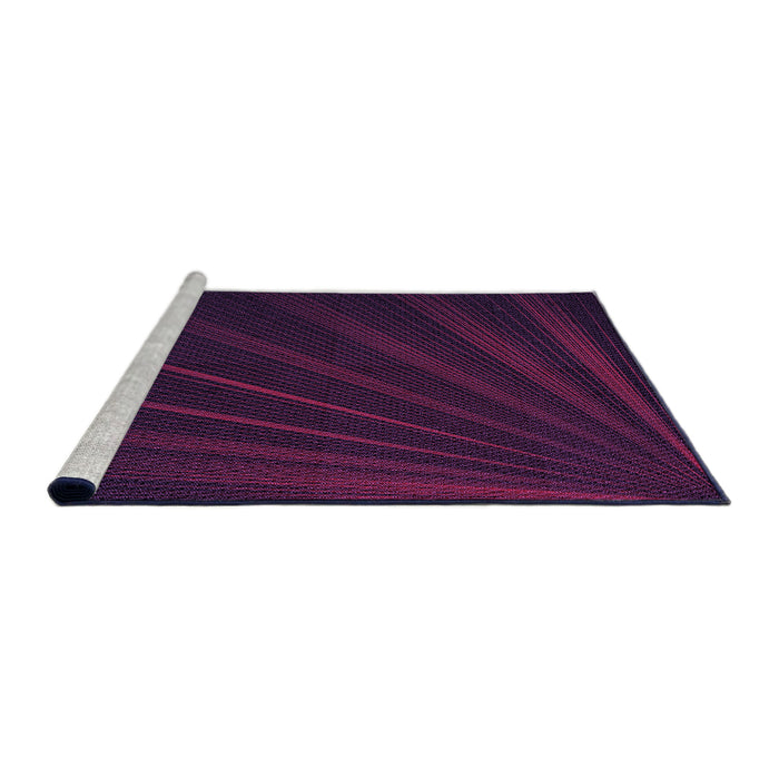 Sideview of Machine Washable Transitional Dark Magenta Purple Rug, wshpat1830pur
