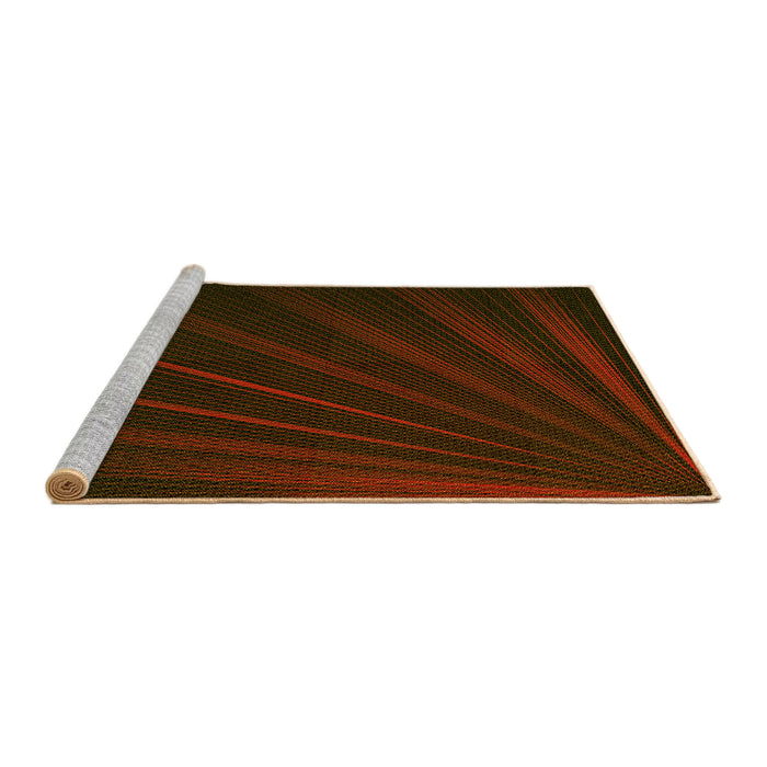 Sideview of Machine Washable Transitional Night Red Rug, wshpat1830yw