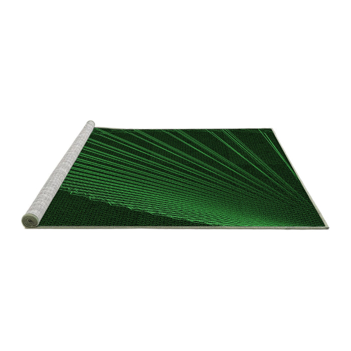 Sideview of Machine Washable Transitional Green Rug, wshpat1831grn