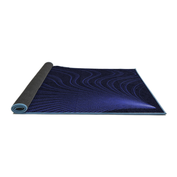 Thickness of Patterned Night Blue Rug, pat1832blu