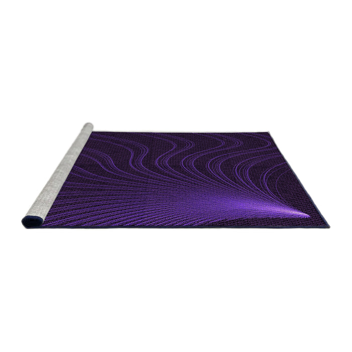 Sideview of Machine Washable Transitional Purple Rug, wshpat1832pur