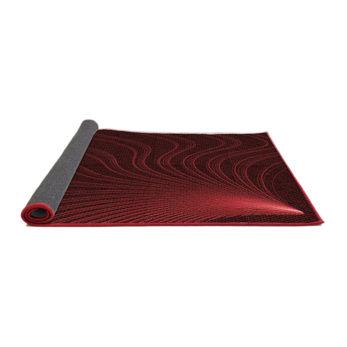 Thickness of Patterned Saffron Red Rug, pat1832rd