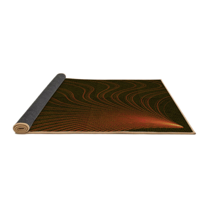 Thickness of Patterned Black Brown Rug, pat1832yw