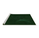 Sideview of Machine Washable Transitional Deep Emerald Green Rug, wshpat1833grn