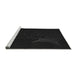 Sideview of Machine Washable Transitional Black Rug, wshpat1833gry