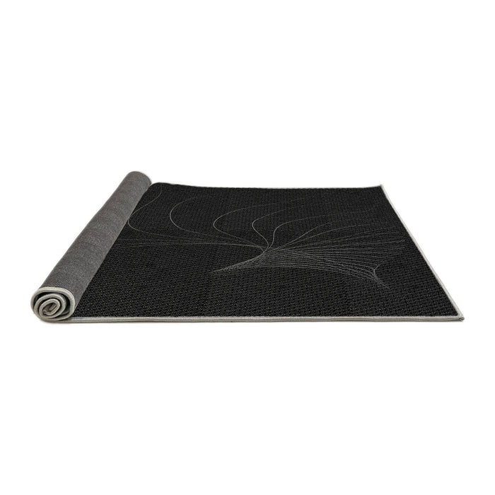 Thickness of Patterned Black Rug, pat1833gry