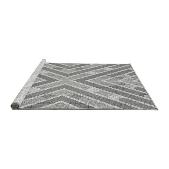 Sideview of Machine Washable Transitional Gray Rug, wshpat1834gry