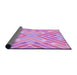 Thickness of Patterned Pastel Purple Pink Rug, pat1834pur