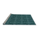 Sideview of Machine Washable Transitional Deep Teal Green Rug, wshpat1835lblu