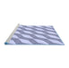 Sideview of Machine Washable Transitional Lavender Blue Rug, wshpat1836blu