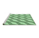 Sideview of Machine Washable Transitional Mint Green Rug, wshpat1836grn