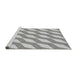 Sideview of Machine Washable Transitional Smokey Gray Rug, wshpat1836gry