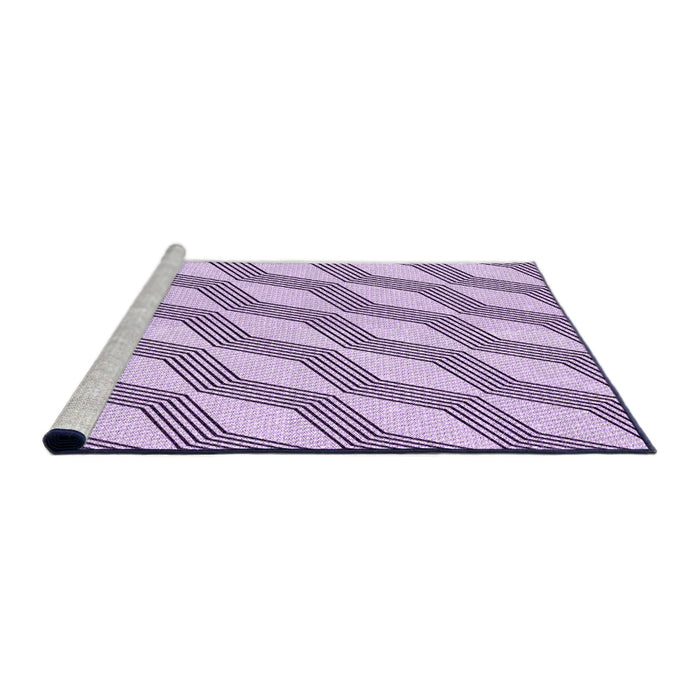 Sideview of Machine Washable Transitional Purple Flower Purple Rug, wshpat1836pur