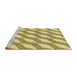 Sideview of Machine Washable Transitional Mustard Yellow Rug, wshpat1836yw