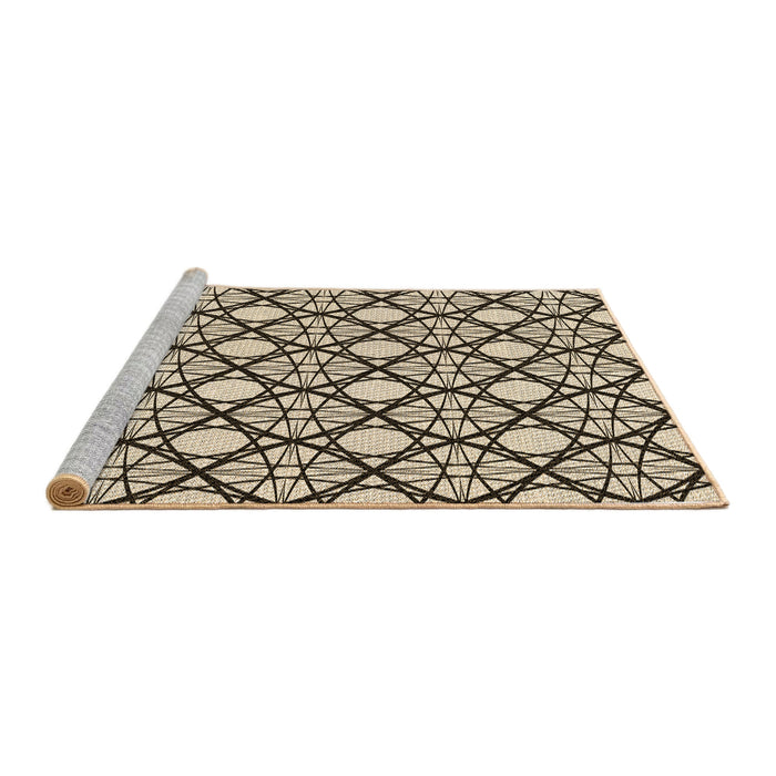 Sideview of Machine Washable Transitional Chocolate Brown Rug, wshpat1838brn