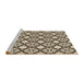 Sideview of Machine Washable Transitional Chocolate Brown Rug, wshpat1838brn