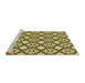 Sideview of Machine Washable Transitional Mustard Yellow Rug, wshpat1838yw