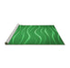 Sideview of Machine Washable Transitional Green Rug, wshpat1839grn