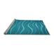 Sideview of Machine Washable Transitional Blue Rug, wshpat1839lblu