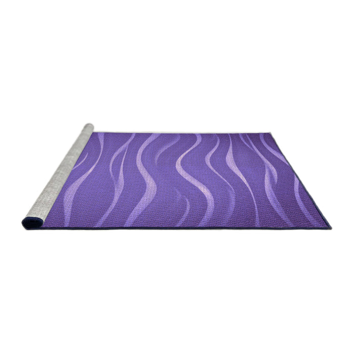 Sideview of Machine Washable Transitional Purple Mimosa Purple Rug, wshpat1839pur