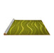 Sideview of Machine Washable Transitional Olive Green Rug, wshpat1839yw