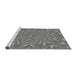 Sideview of Machine Washable Transitional Ash Gray Rug, wshpat184gry